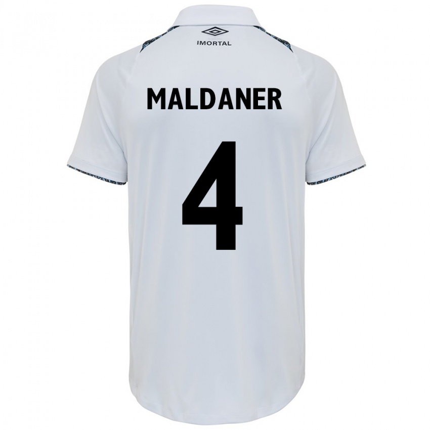 Uomo Maglia Pati Maldaner #4 Bianco Blu Kit Gara Away 2024/25 Maglietta