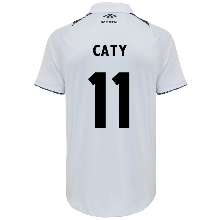 Uomo Maglia Caty #11 Bianco Blu Kit Gara Away 2024/25 Maglietta