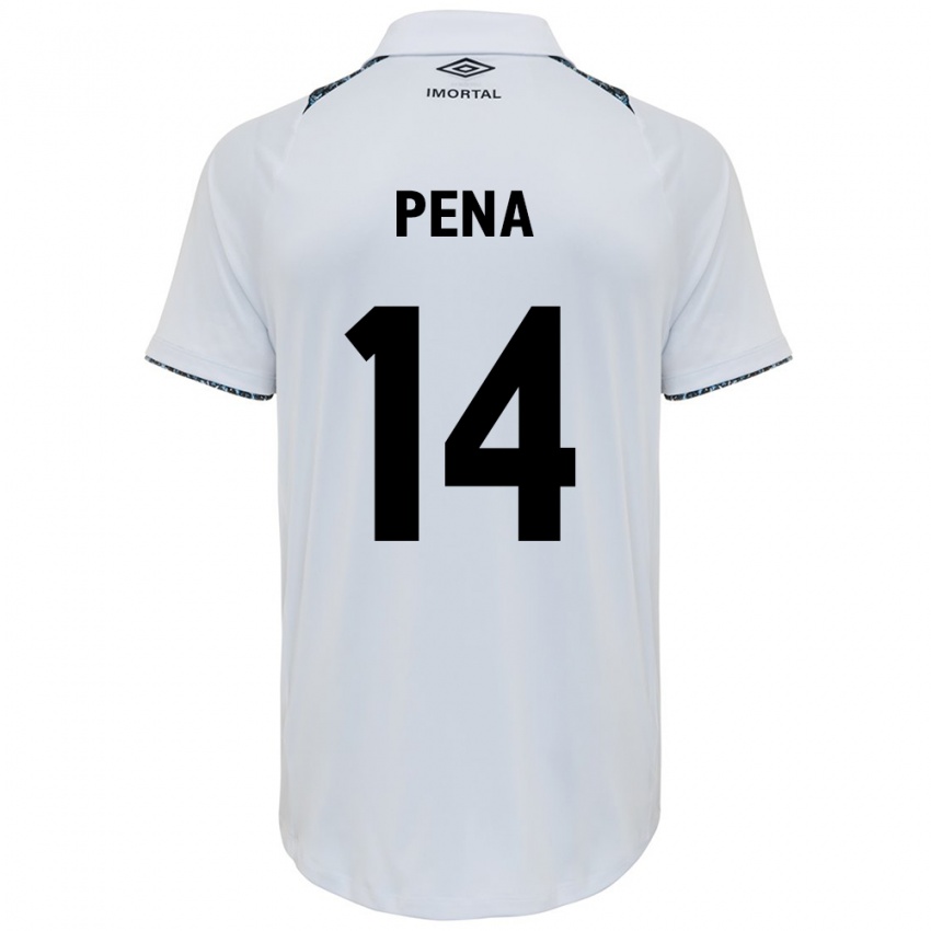 Uomo Maglia Jessica Peña #14 Bianco Blu Kit Gara Away 2024/25 Maglietta