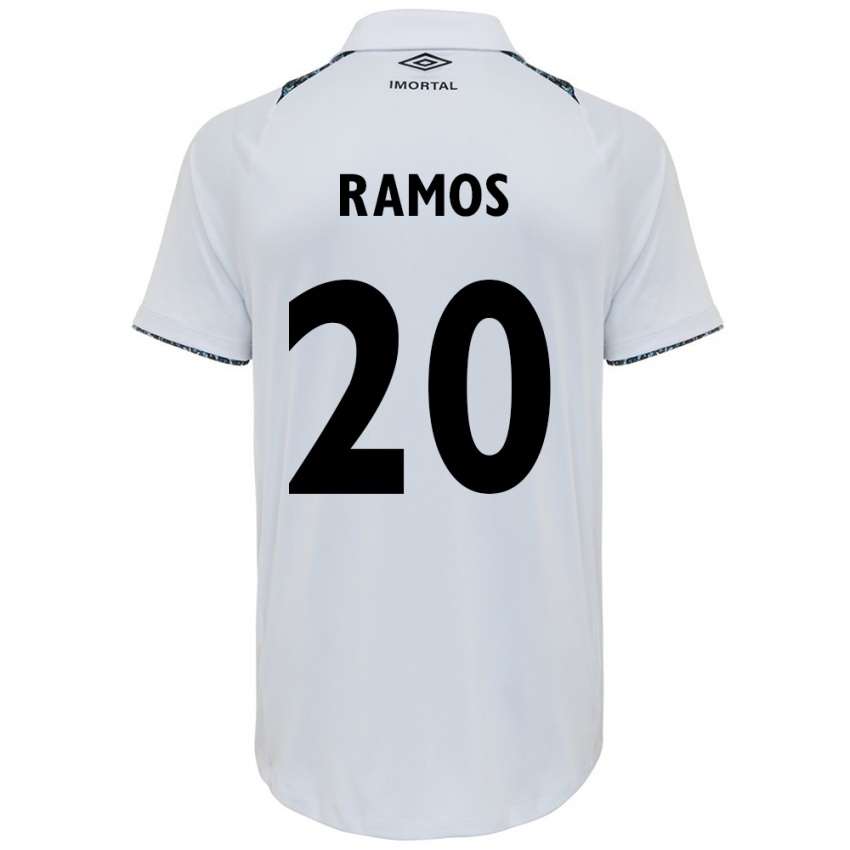 Uomo Maglia Mónica Ramos #20 Bianco Blu Kit Gara Away 2024/25 Maglietta