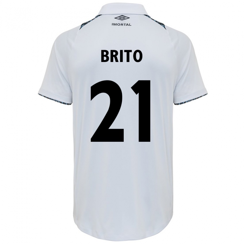 Uomo Maglia Brito #21 Bianco Blu Kit Gara Away 2024/25 Maglietta