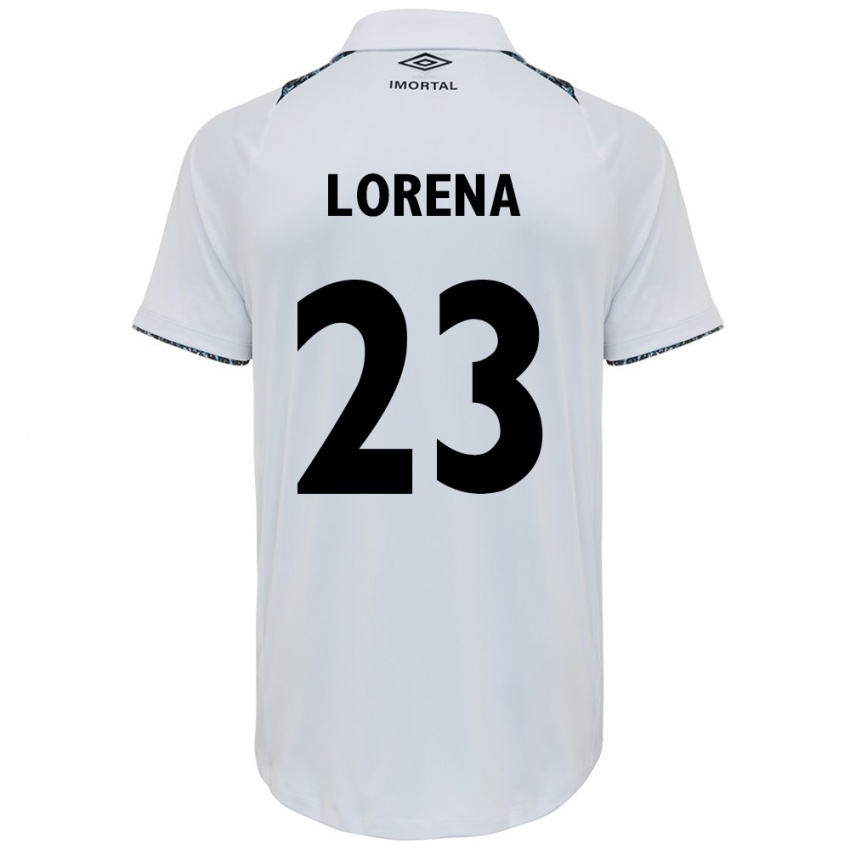 Uomo Maglia Lorena #23 Bianco Blu Kit Gara Away 2024/25 Maglietta