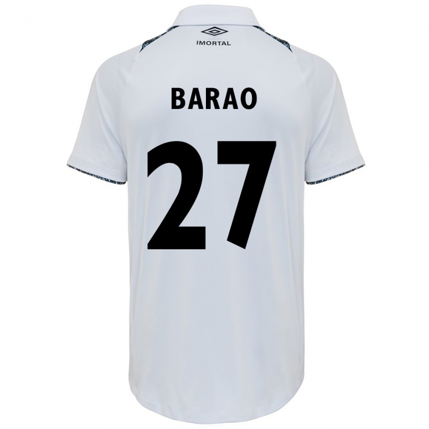 Uomo Maglia Dani Barão #27 Bianco Blu Kit Gara Away 2024/25 Maglietta