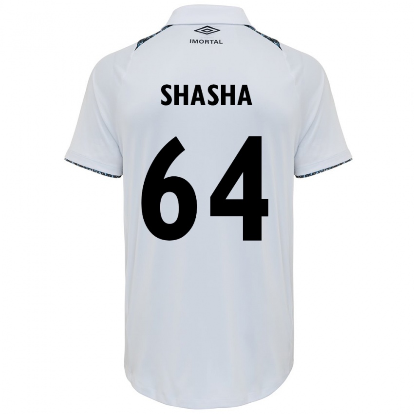 Uomo Maglia Shashá #64 Bianco Blu Kit Gara Away 2024/25 Maglietta