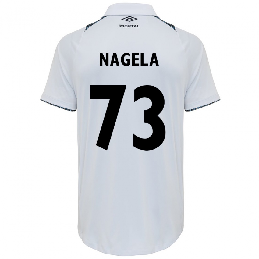 Uomo Maglia Nágela #73 Bianco Blu Kit Gara Away 2024/25 Maglietta