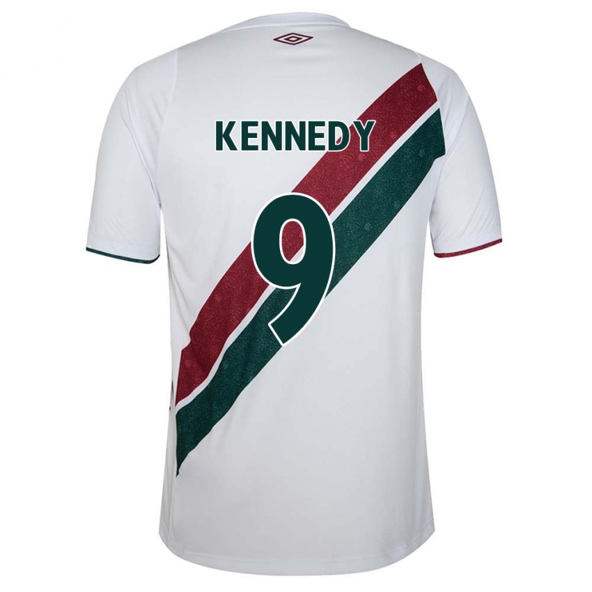 Uomo Maglia John Kennedy #9 Bianco Verde Marrone Kit Gara Away 2024/25 Maglietta