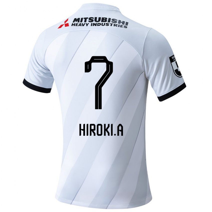 Uomo Maglia Hiroki Abe #7 Bianco Grigio Kit Gara Away 2024/25 Maglietta