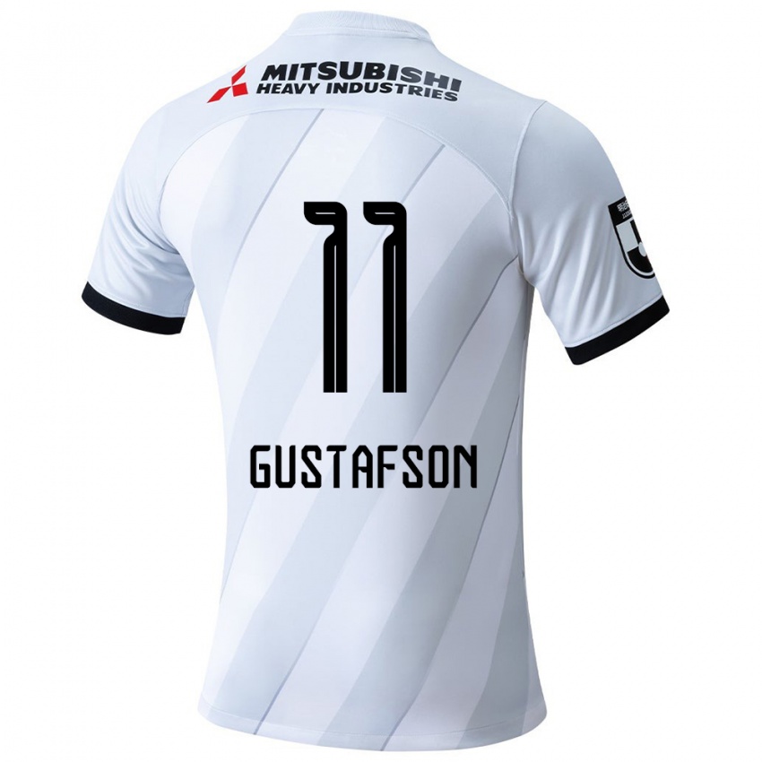 Uomo Maglia Samuel Gustafson #11 Bianco Grigio Kit Gara Away 2024/25 Maglietta