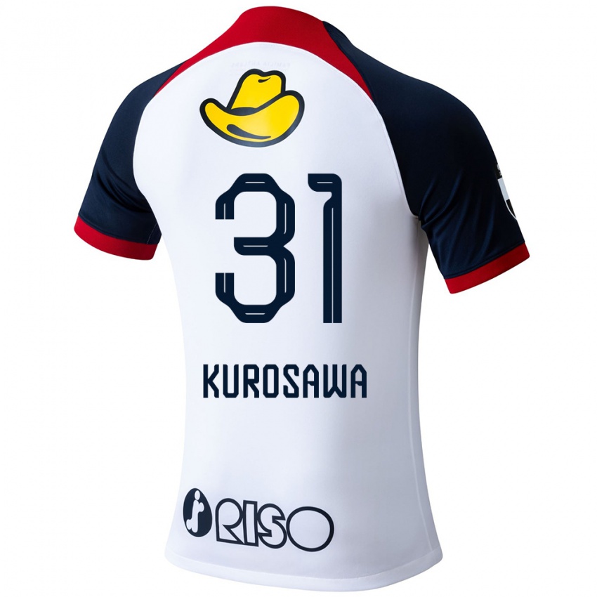 Uomo Maglia Shoei Kurosawa #31 Bianco Blu Rosso Kit Gara Away 2024/25 Maglietta