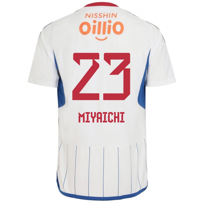 Uomo Maglia Ryo Miyaichi #23 Bianco Blu Rosso Kit Gara Away 2024/25 Maglietta