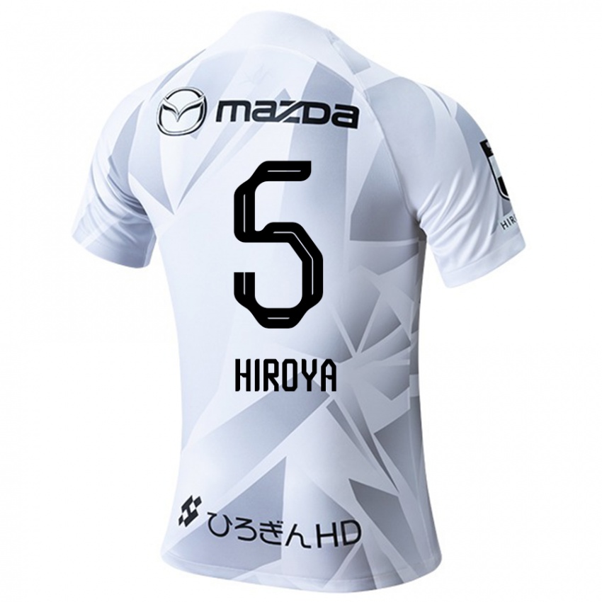 Uomo Maglia Hiroya Matsumoto #5 Bianco Grigio Nero Kit Gara Away 2024/25 Maglietta