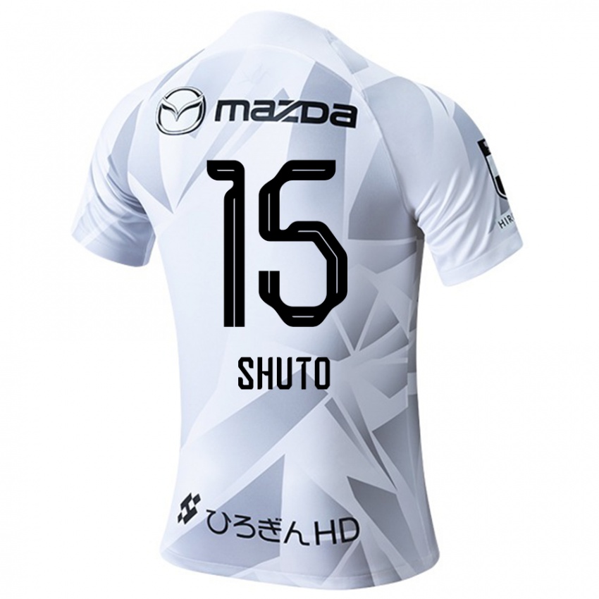 Uomo Maglia Shuto Nakano #15 Bianco Grigio Nero Kit Gara Away 2024/25 Maglietta