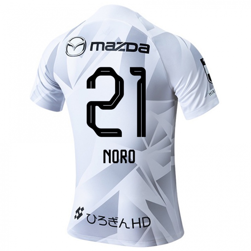 Uomo Maglia Kaito Noro #21 Bianco Grigio Nero Kit Gara Away 2024/25 Maglietta