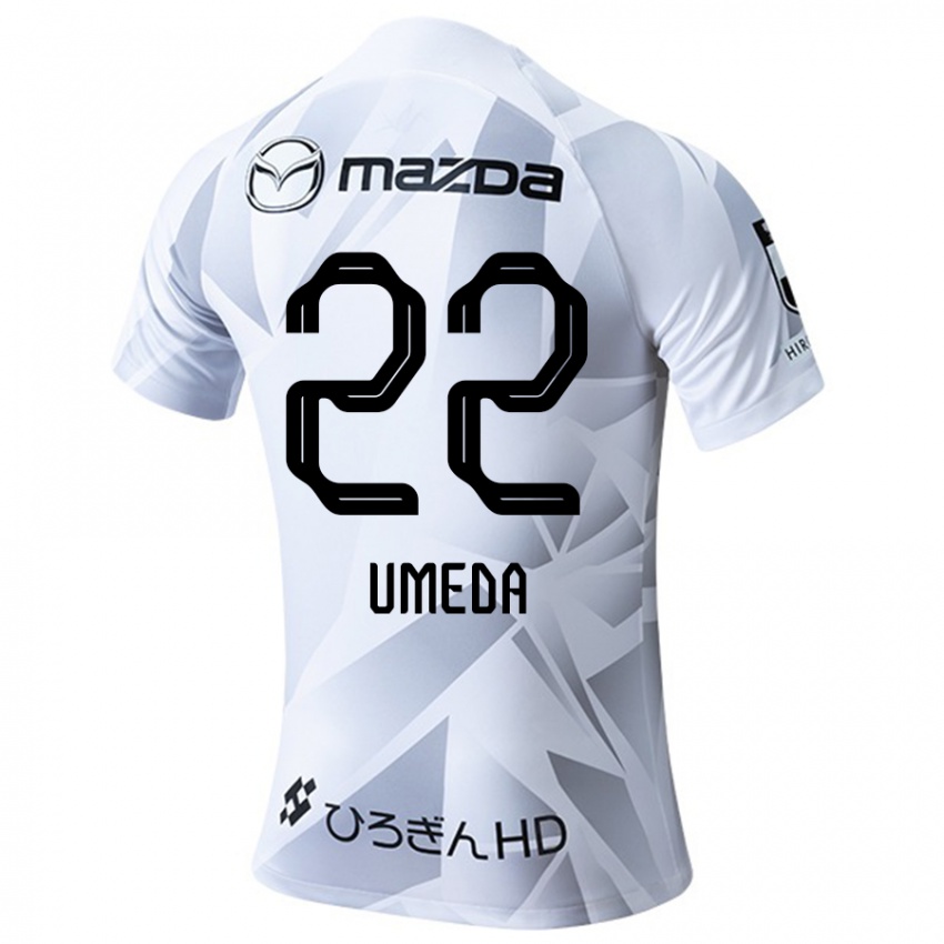 Uomo Maglia Taiga Umeda #22 Bianco Grigio Nero Kit Gara Away 2024/25 Maglietta