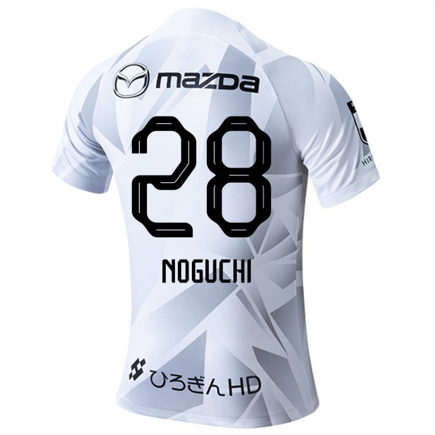 Uomo Maglia Rento Noguchi #28 Bianco Grigio Nero Kit Gara Away 2024/25 Maglietta