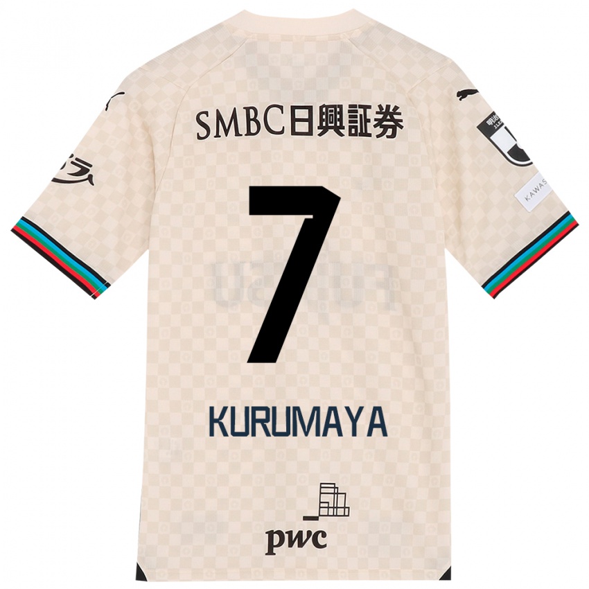 Uomo Maglia Shintaro Kurumaya #7 Bianco Grigio Kit Gara Away 2024/25 Maglietta