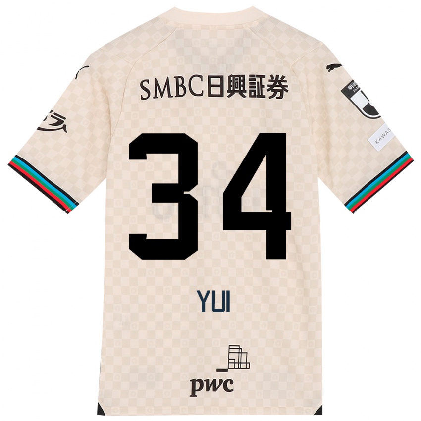 Uomo Maglia Kota Yui #34 Bianco Grigio Kit Gara Away 2024/25 Maglietta