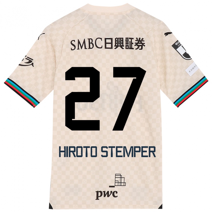 Uomo Maglia Luka Hiroto Stemper #27 Bianco Grigio Kit Gara Away 2024/25 Maglietta