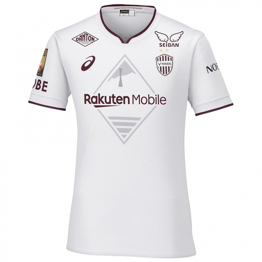 Uomo Maglia Nanasei Iino #2 Bianco Rosso Kit Gara Away 2024/25 Maglietta