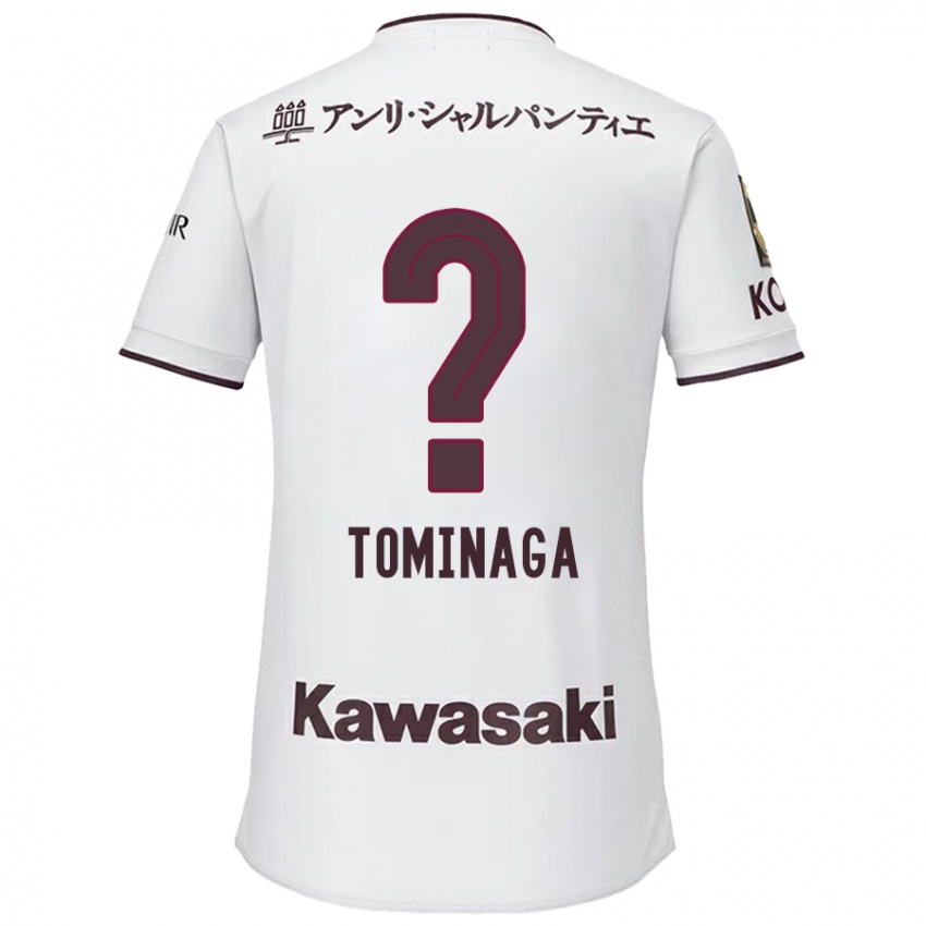 Uomo Maglia Niina Tominaga #0 Bianco Rosso Kit Gara Away 2024/25 Maglietta