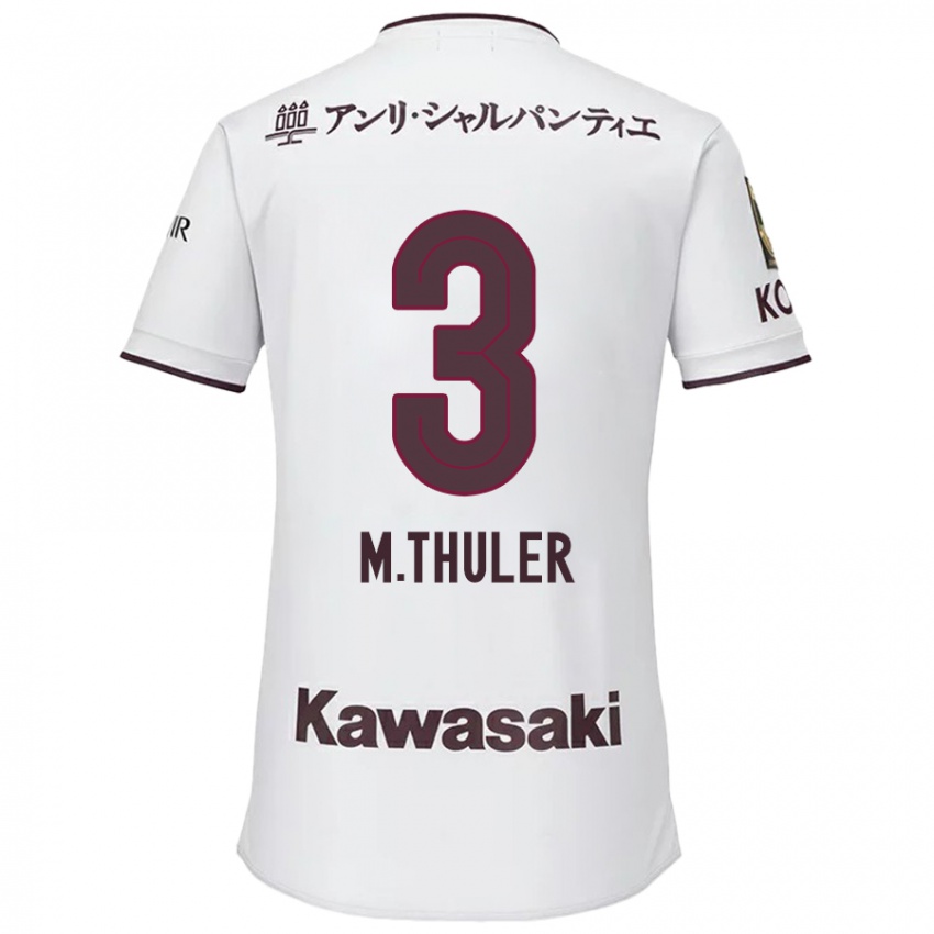 Uomo Maglia Thuler #3 Bianco Rosso Kit Gara Away 2024/25 Maglietta