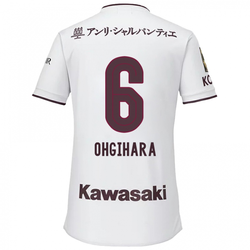 Uomo Maglia Takahiro Ogihara #6 Bianco Rosso Kit Gara Away 2024/25 Maglietta