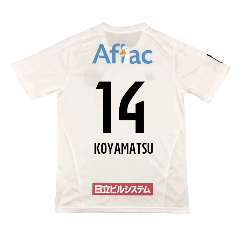 Uomo Maglia Tomoya Koyamatsu #14 Bianco Nero Kit Gara Away 2024/25 Maglietta