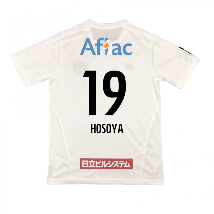 Uomo Maglia Mao Hosoya #19 Bianco Nero Kit Gara Away 2024/25 Maglietta