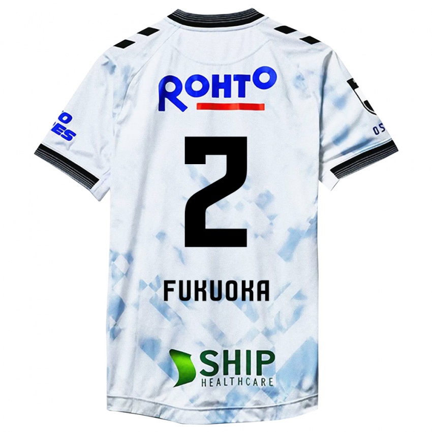 Uomo Maglia Shota Fukuoka #2 Bianco Nero Kit Gara Away 2024/25 Maglietta