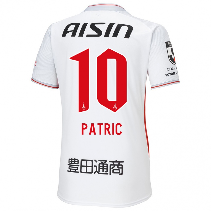 Uomo Maglia Patric #10 Bianco Giallo Rosso Kit Gara Away 2024/25 Maglietta