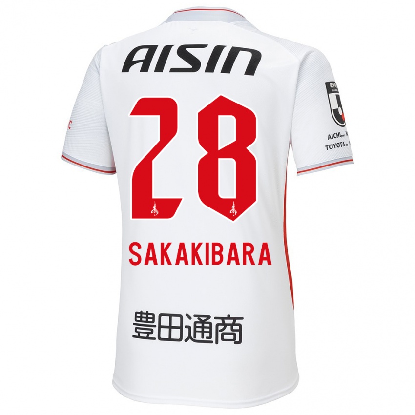 Uomo Maglia Kyota Sakakibara #28 Bianco Giallo Rosso Kit Gara Away 2024/25 Maglietta