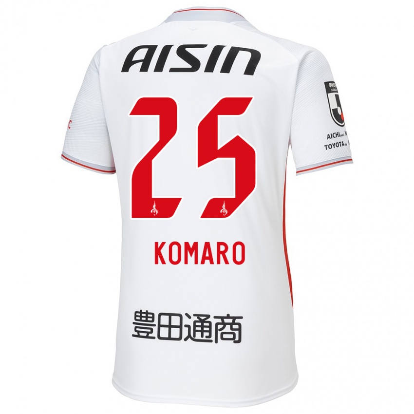 Uomo Maglia Shuta Komaro #25 Bianco Giallo Rosso Kit Gara Away 2024/25 Maglietta