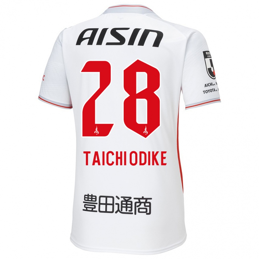 Uomo Maglia Chisom Taichi Odike #28 Bianco Giallo Rosso Kit Gara Away 2024/25 Maglietta