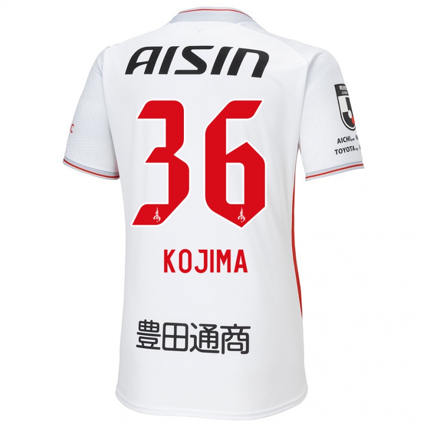 Uomo Maglia Aoto Kojima #36 Bianco Giallo Rosso Kit Gara Away 2024/25 Maglietta