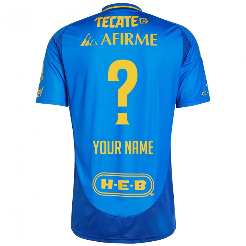 Uomo Maglia Il Tuo Nome #0 Blu Giallo Kit Gara Away 2024/25 Maglietta