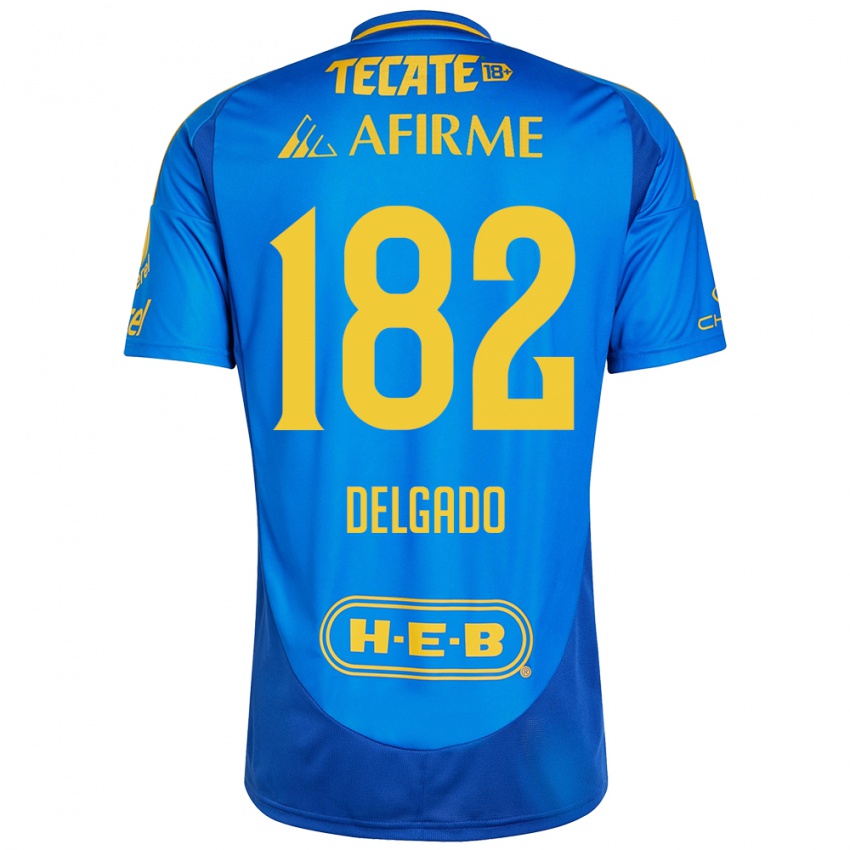 Uomo Maglia Arturo Delgado #182 Blu Giallo Kit Gara Away 2024/25 Maglietta