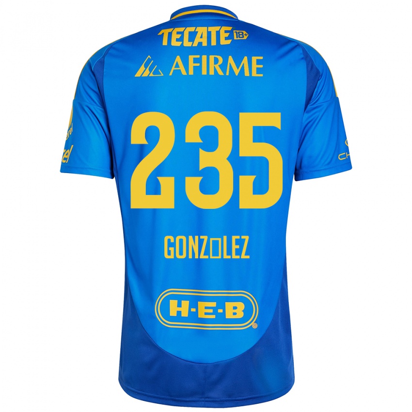 Uomo Maglia Mauricio González #235 Blu Giallo Kit Gara Away 2024/25 Maglietta