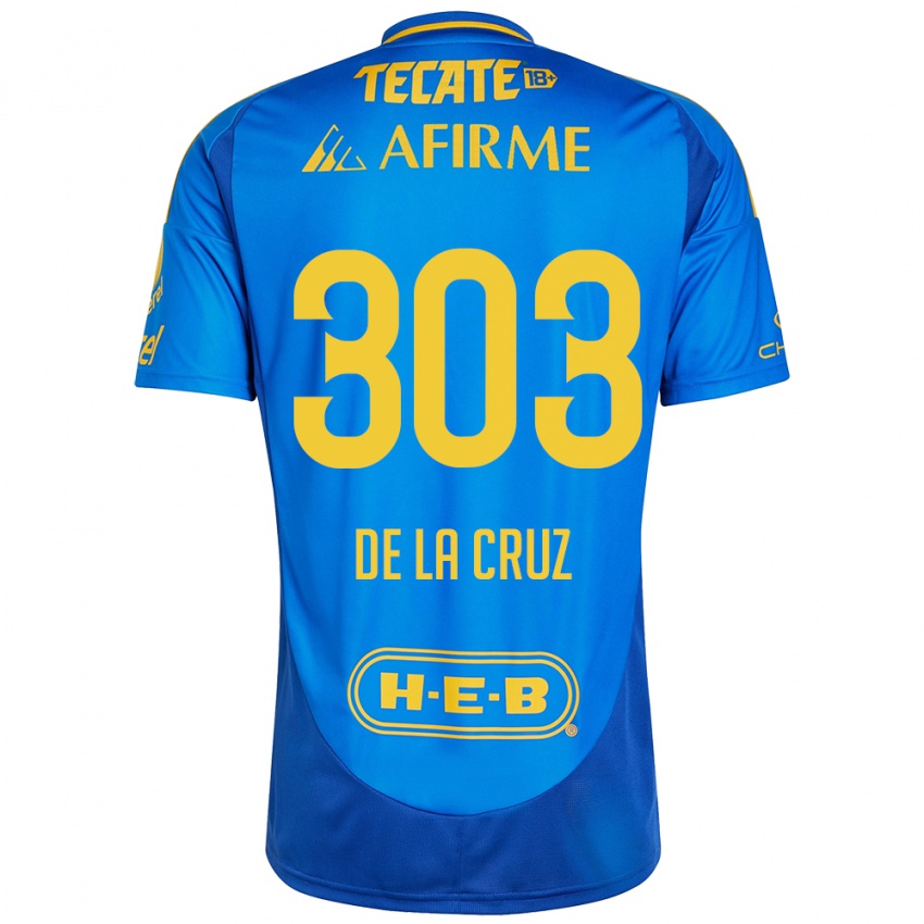 Uomo Maglia Erick De La Cruz #303 Blu Giallo Kit Gara Away 2024/25 Maglietta