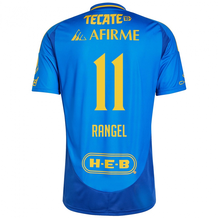 Uomo Maglia Nayeli Rangel #11 Blu Giallo Kit Gara Away 2024/25 Maglietta