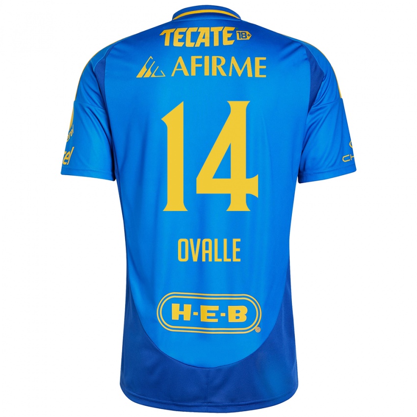 Uomo Maglia Lizbeth Ovalle #14 Blu Giallo Kit Gara Away 2024/25 Maglietta