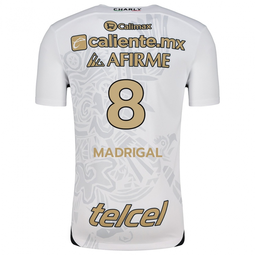 Uomo Maglia Fernando Madrigal #8 Bianco Nero Kit Gara Away 2024/25 Maglietta