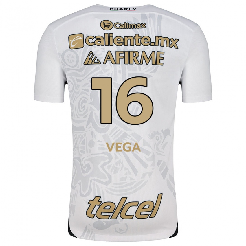 Uomo Maglia Jesús Vega #16 Bianco Nero Kit Gara Away 2024/25 Maglietta