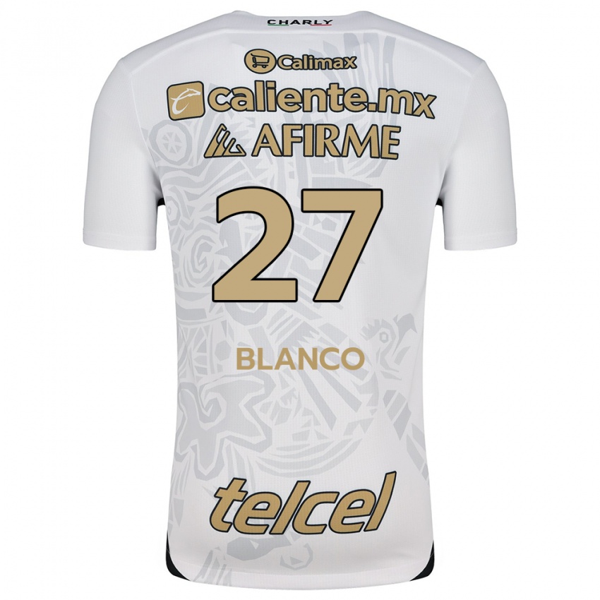 Uomo Maglia Domingo Blanco #27 Bianco Nero Kit Gara Away 2024/25 Maglietta