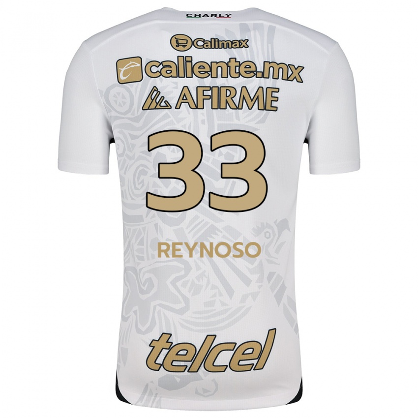 Uomo Maglia Emanuel Reynoso #33 Bianco Nero Kit Gara Away 2024/25 Maglietta