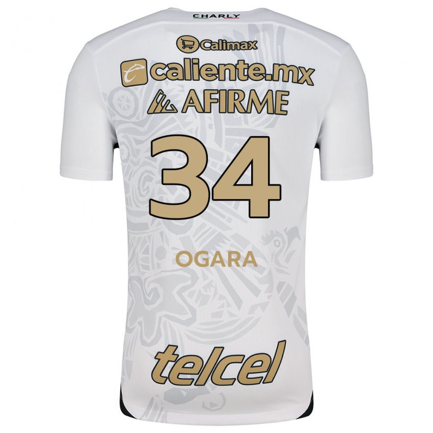 Uomo Maglia Gerson Ogara #34 Bianco Nero Kit Gara Away 2024/25 Maglietta