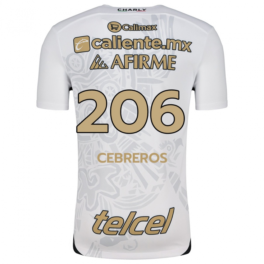 Uomo Maglia Luis Cebreros #206 Bianco Nero Kit Gara Away 2024/25 Maglietta