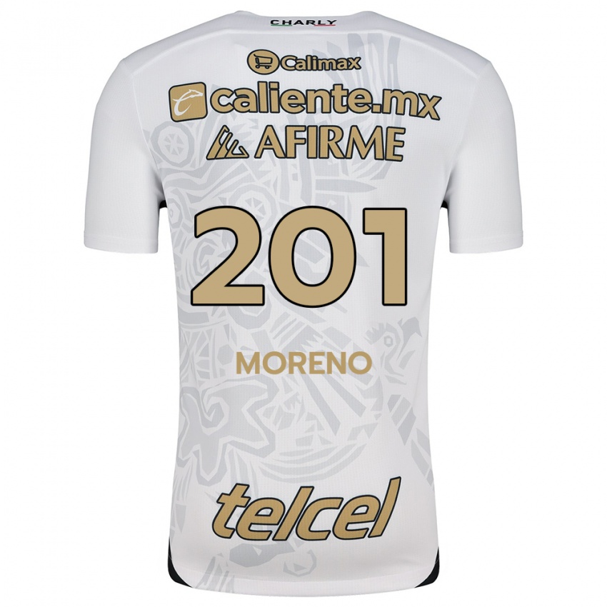 Uomo Maglia Jesús Moreno #201 Bianco Nero Kit Gara Away 2024/25 Maglietta