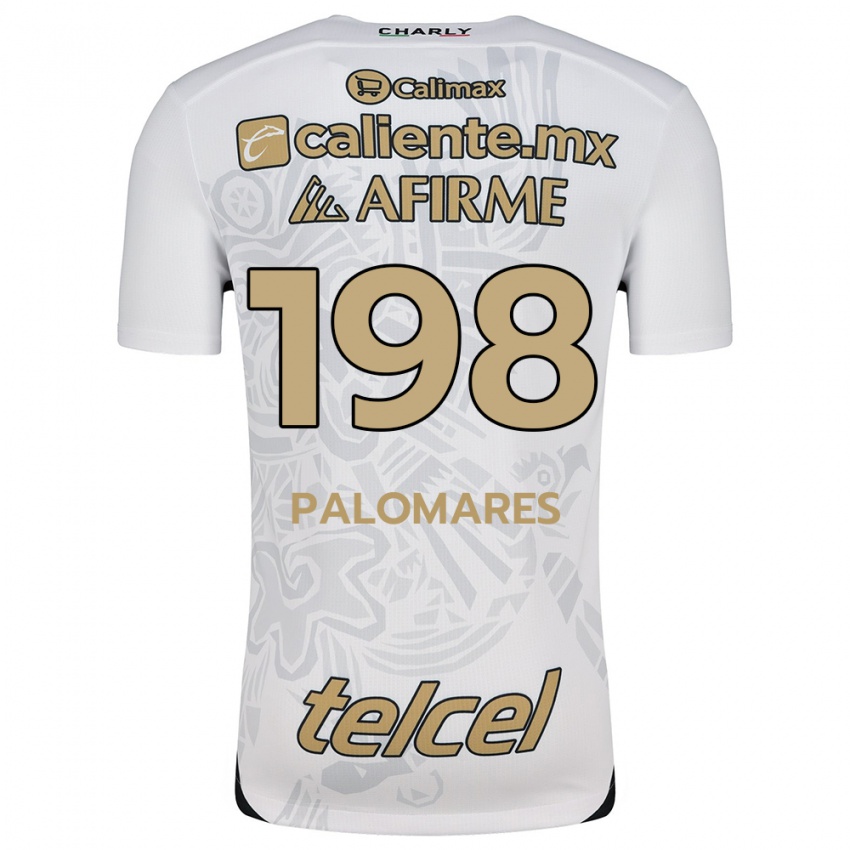 Uomo Maglia Ramón Palomares #198 Bianco Nero Kit Gara Away 2024/25 Maglietta