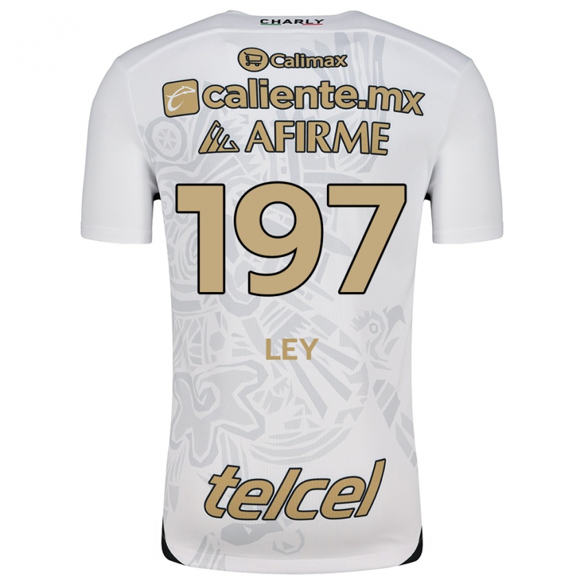 Uomo Maglia Emanuel Ley #197 Bianco Nero Kit Gara Away 2024/25 Maglietta