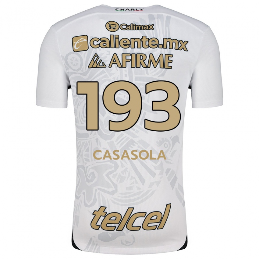 Uomo Maglia Axel Casasola #193 Bianco Nero Kit Gara Away 2024/25 Maglietta